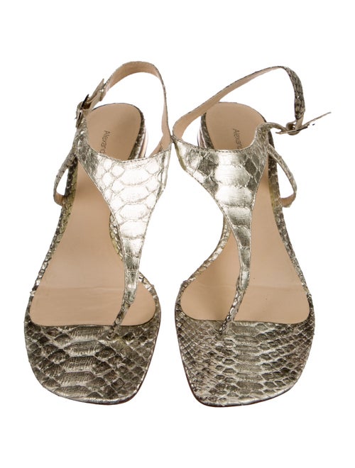 Alexandre Birman Python T-Strap Sandals