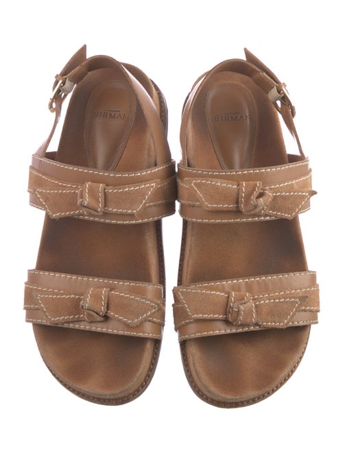 Alexandre Birman Suede Whipstitch Trim Slingback Sandals