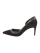 Alexandre Birman Suede Crystal Embellishments D'Orsay Pumps