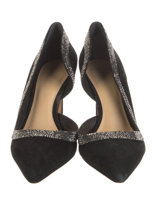 Alexandre Birman Suede Crystal Embellishments D'Orsay Pumps