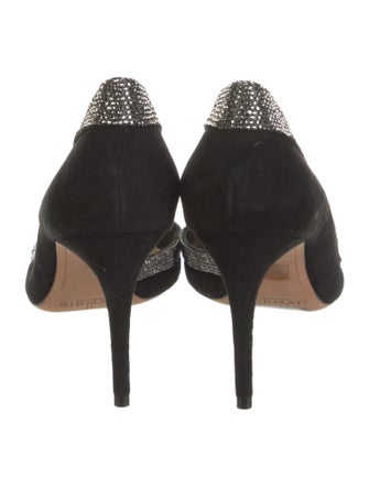 Alexandre Birman Suede Crystal Embellishments D'Orsay Pumps