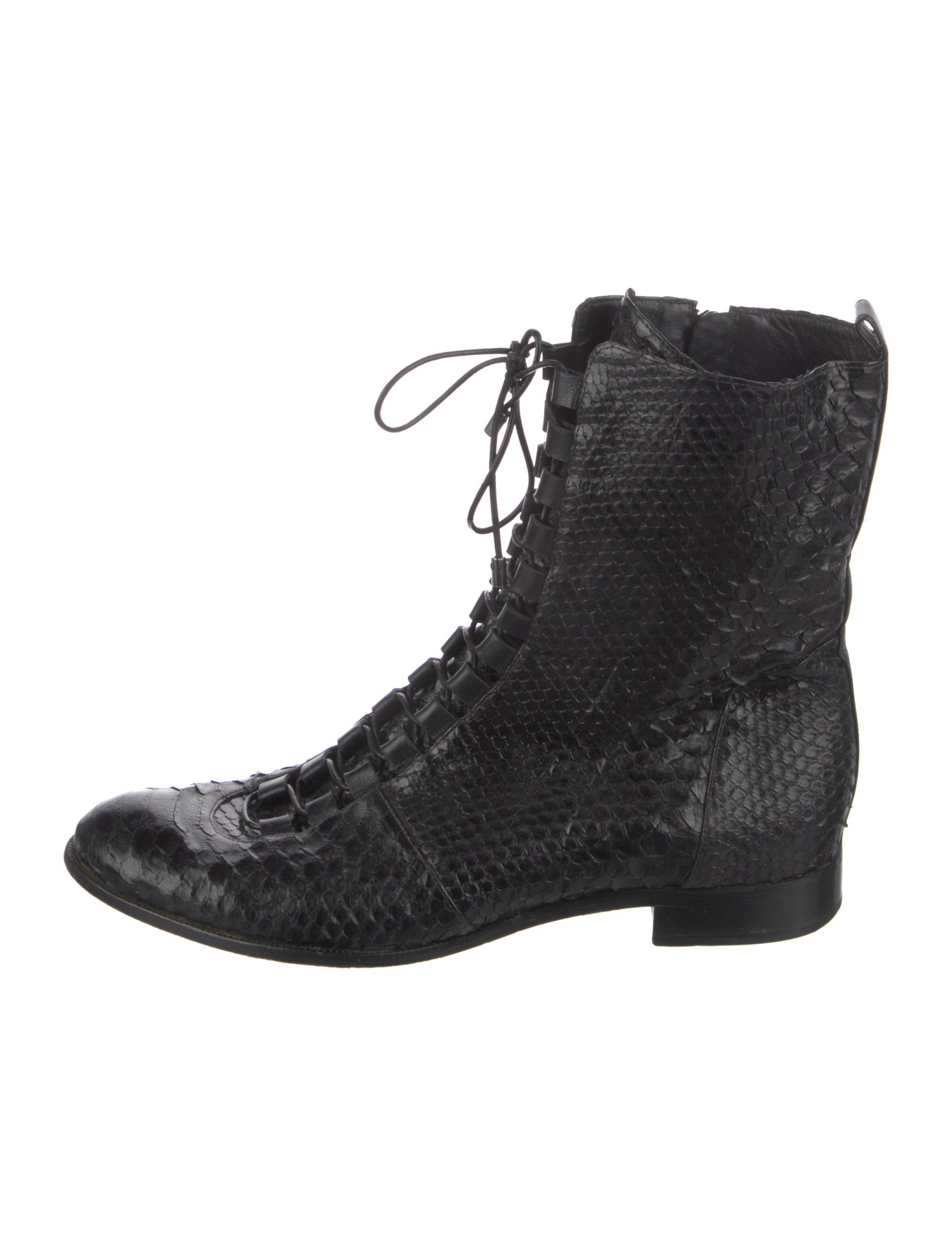 Alexandre Birman Embossed Leather Combat Boots