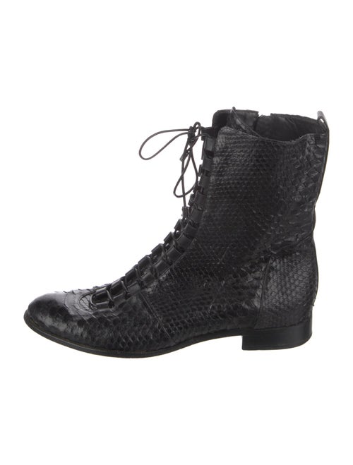 Alexandre Birman Embossed Leather Combat Boots