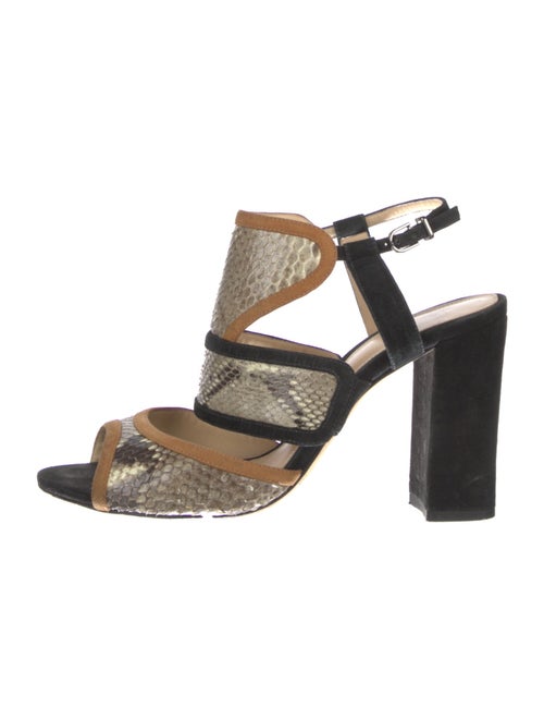 Alexandre Birman Snakeskin Animal Print T-Strap Pumps