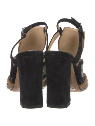 Alexandre Birman Snakeskin Animal Print T-Strap Pumps