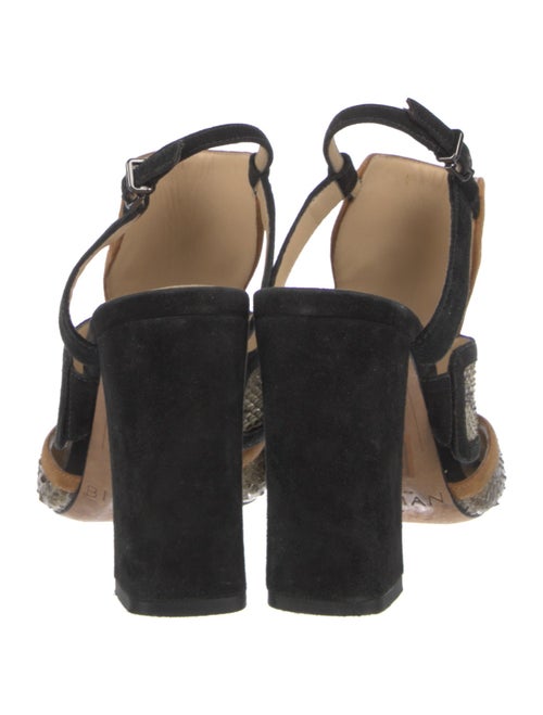 Alexandre Birman Snakeskin Animal Print T-Strap Pumps