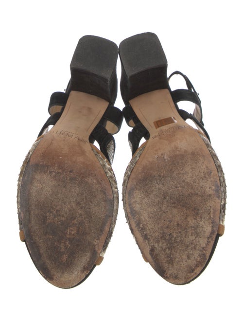 Alexandre Birman Snakeskin Animal Print T-Strap Pumps