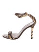 Manolo Blahnik Leather Animal Print Sandals