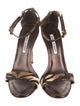 Manolo Blahnik Leather Animal Print Sandals