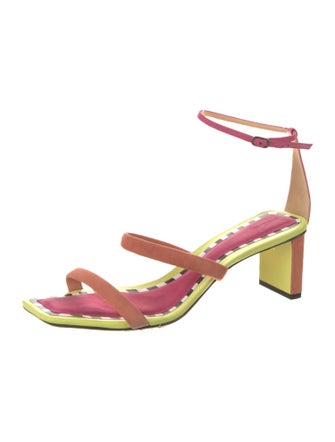 Alexandre Birman Suede Colorblock Pattern Sandals