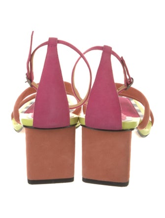 Alexandre Birman Suede Colorblock Pattern Sandals
