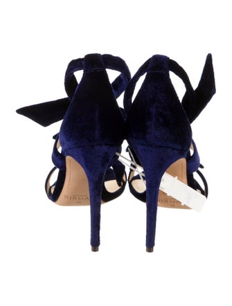 Alexandre Birman Velvet Bow Accents Sandals