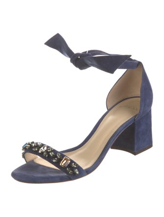 Alexandre Birman Suede Crystal Embellishments Sandals