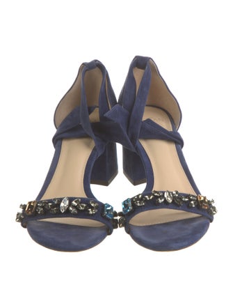 Alexandre Birman Suede Crystal Embellishments Sandals