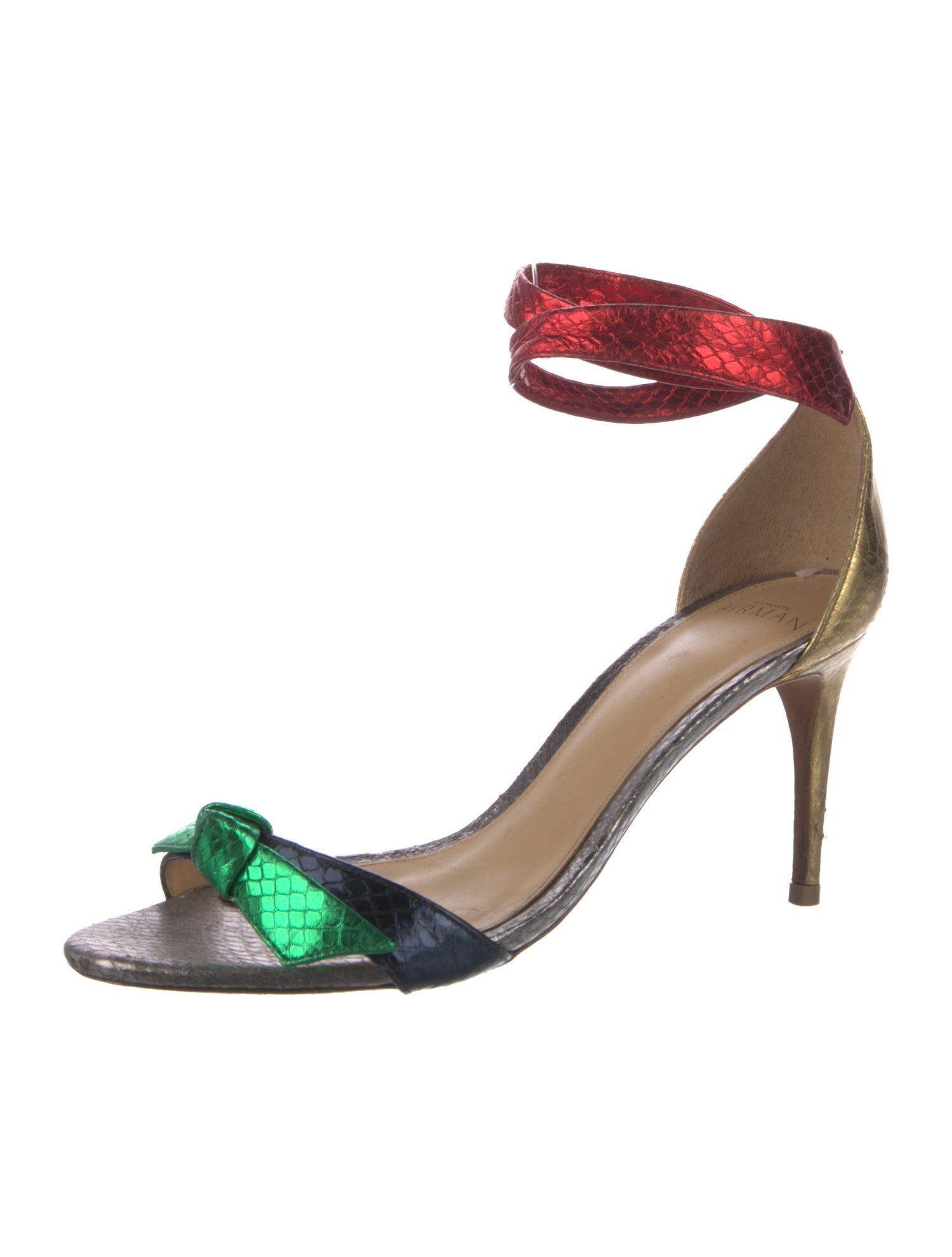 Alexandre Birman Leather Colorblock Pattern Sandals