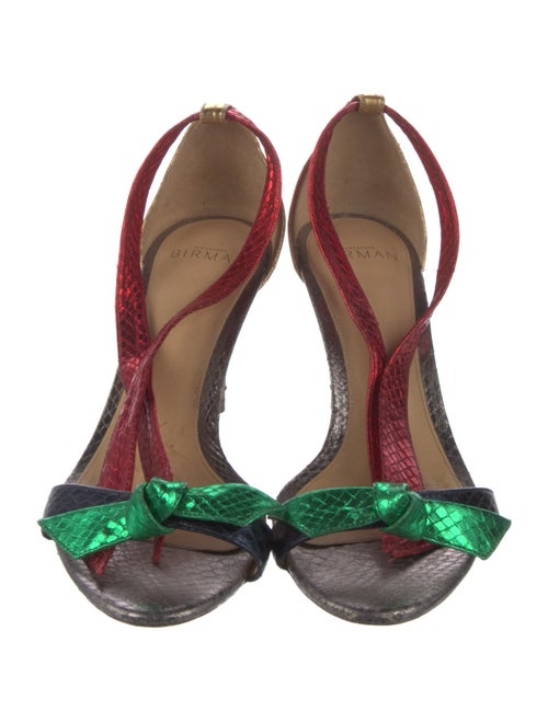 Alexandre Birman Leather Colorblock Pattern Sandals