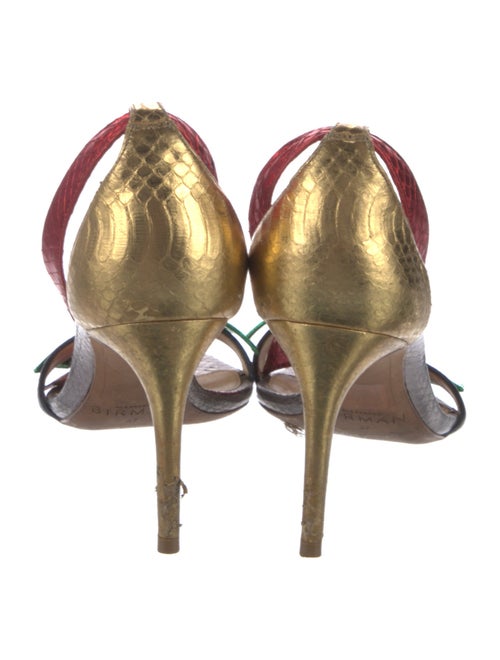 Alexandre Birman Leather Colorblock Pattern Sandals