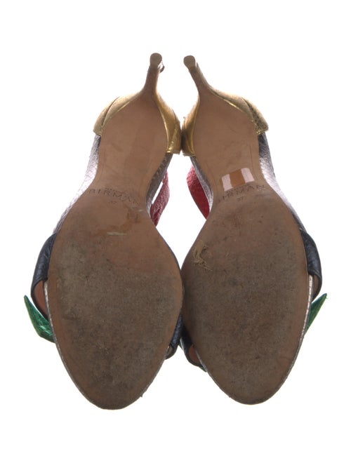 Alexandre Birman Leather Colorblock Pattern Sandals