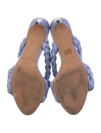 Alexandre Birman Leather Braided Accents Slides