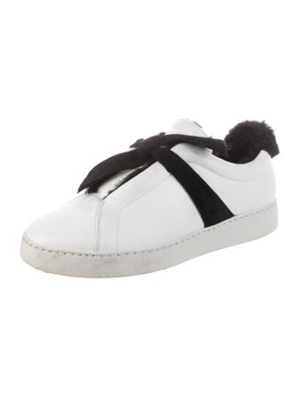 Alexandre Birman Leather Bow Accents Sneakers
