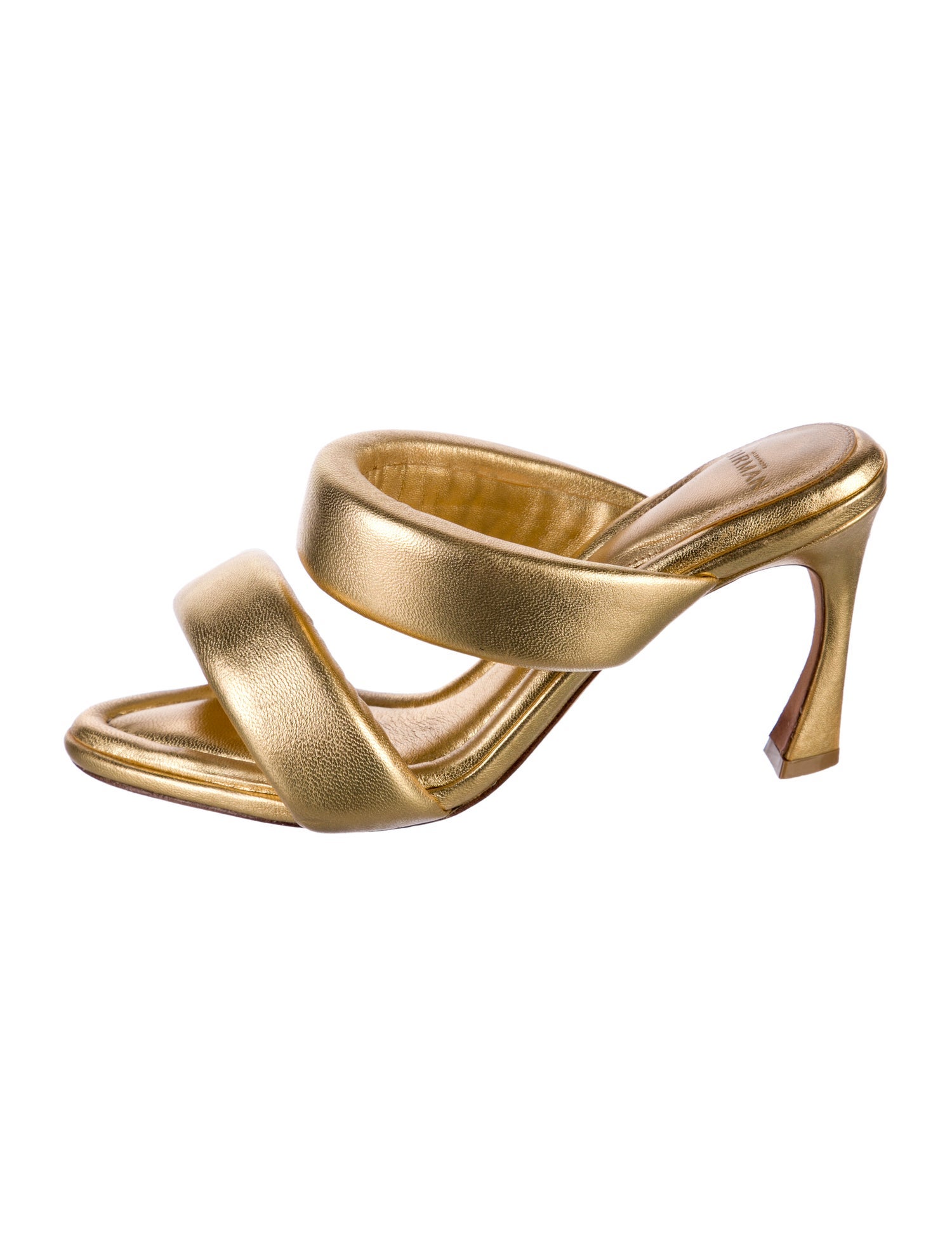 Alexandre Birman Leather Glitter Accents Slides