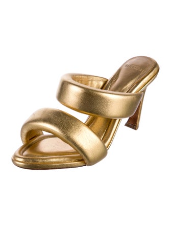 Alexandre Birman Leather Glitter Accents Slides