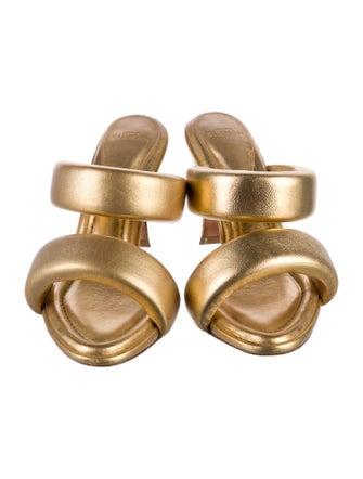 Alexandre Birman Leather Glitter Accents Slides