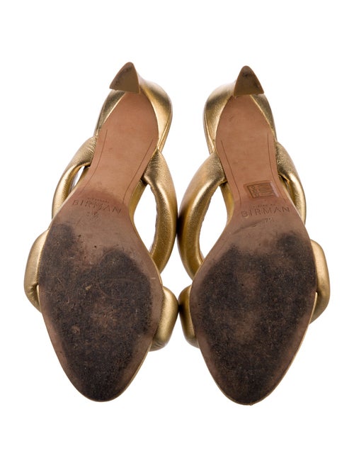 Alexandre Birman Leather Glitter Accents Slides