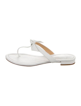 Alexandre Birman Leather Animal Print T-Strap Sandals