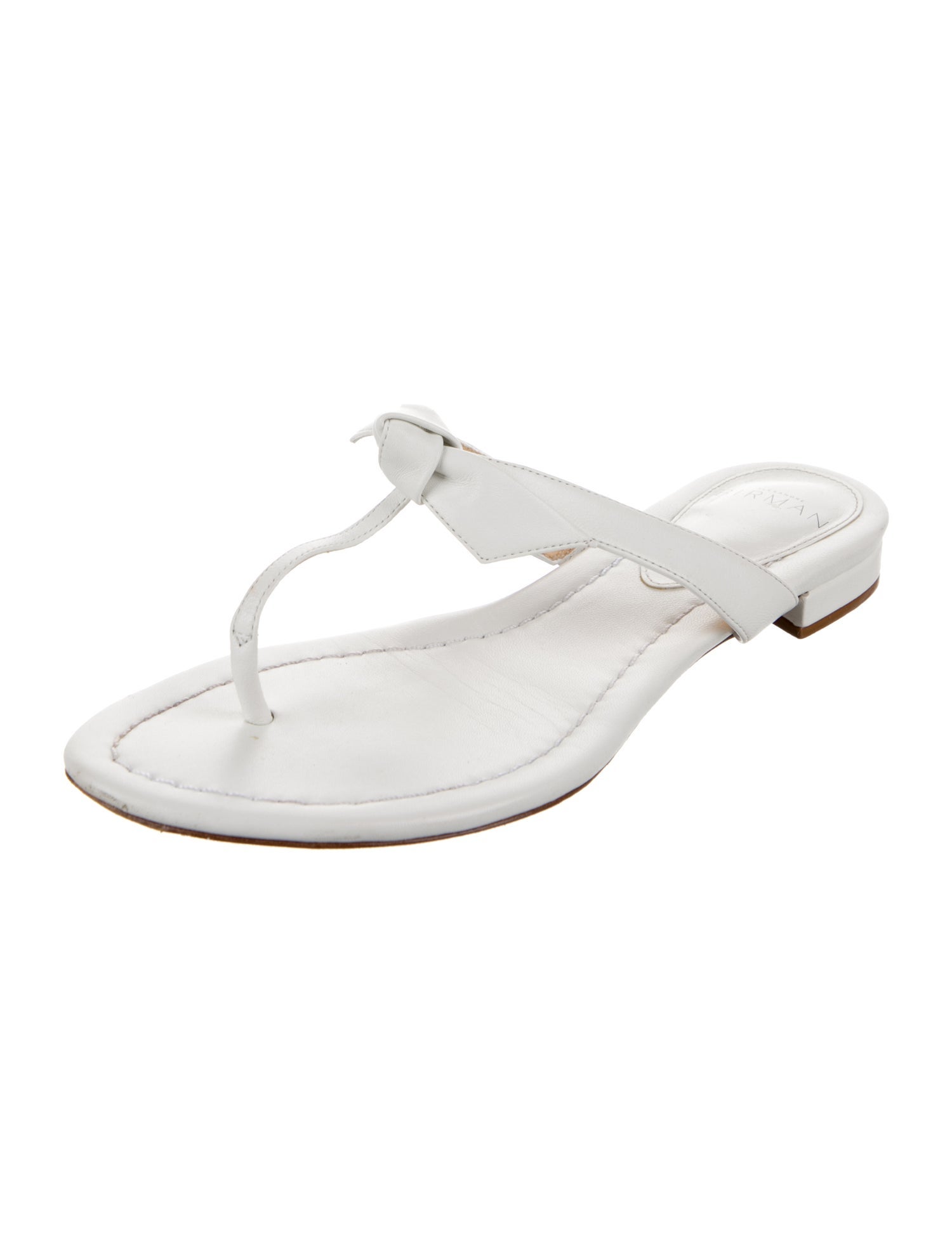 Alexandre Birman Leather Animal Print T-Strap Sandals