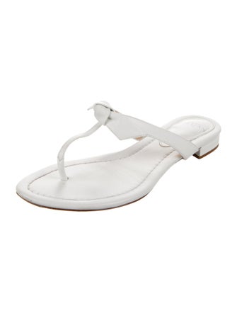 Alexandre Birman Leather Animal Print T-Strap Sandals