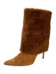 Alexandre Birman Suede Fur Trim Boots