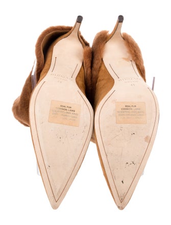 Alexandre Birman Suede Fur Trim Boots