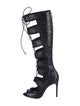 Alexandre Birman Leather Animal Print Lace-Up Boots