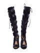 Alexandre Birman Leather Animal Print Lace-Up Boots