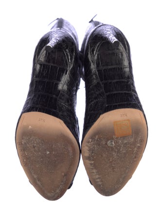 Alexandre Birman Leather Animal Print Lace-Up Boots