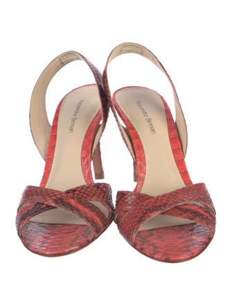 Alexandre Birman Snakeskin Animal Print Slingback Sandals