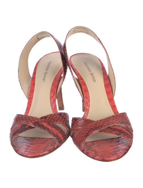 Alexandre Birman Snakeskin Animal Print Slingback Sandals