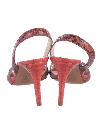 Alexandre Birman Snakeskin Animal Print Slingback Sandals