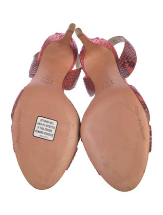 Alexandre Birman Snakeskin Animal Print Slingback Sandals