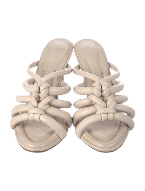 Alexandre Birman Leather Cutout Accent Slides