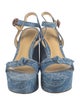 Alexandre Birman Denim Animal Print Slingback Sandals