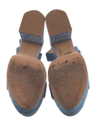 Alexandre Birman Denim Animal Print Slingback Sandals