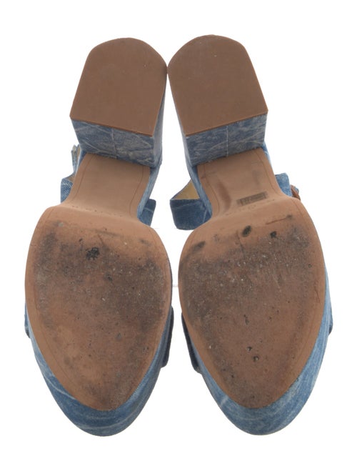 Alexandre Birman Denim Animal Print Slingback Sandals