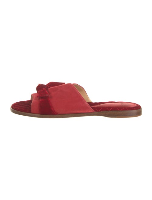 Alexandre Birman Velvet Bow Accents Slides