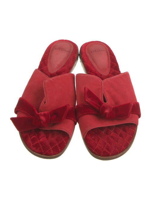 Alexandre Birman Velvet Bow Accents Slides