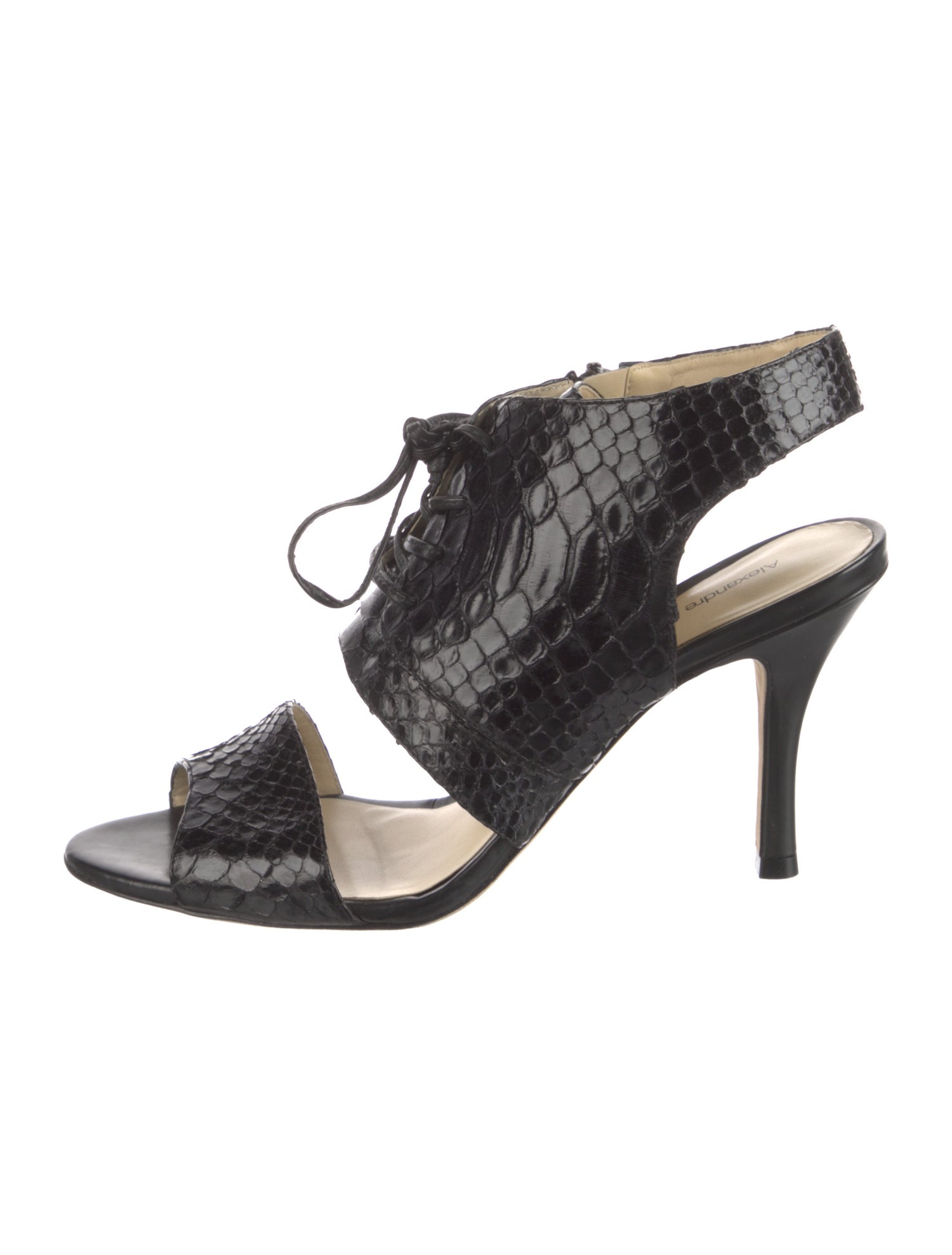 Alexandre Birman Snakeskin Slingback Pumps