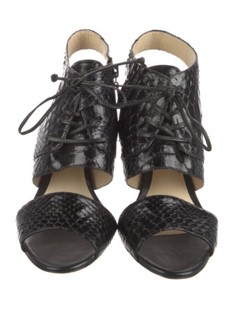 Alexandre Birman Snakeskin Slingback Pumps