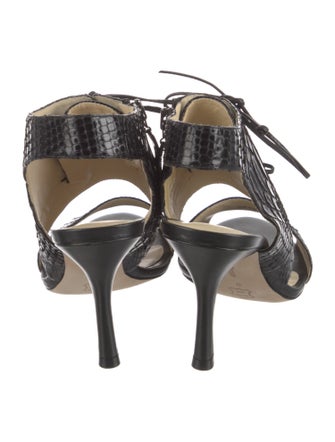 Alexandre Birman Snakeskin Slingback Pumps