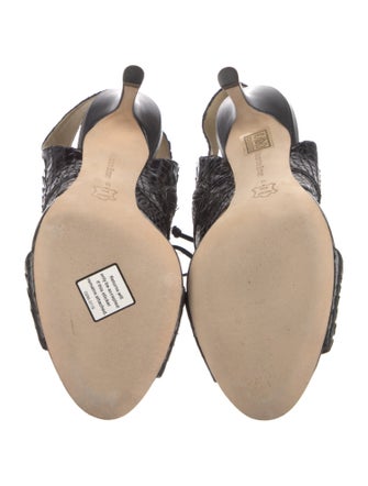 Alexandre Birman Snakeskin Slingback Pumps